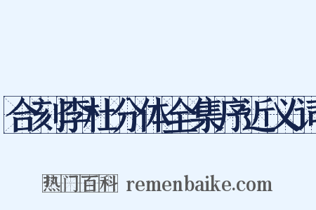 合刻李杜分体全集序近义词是什么意思的图片